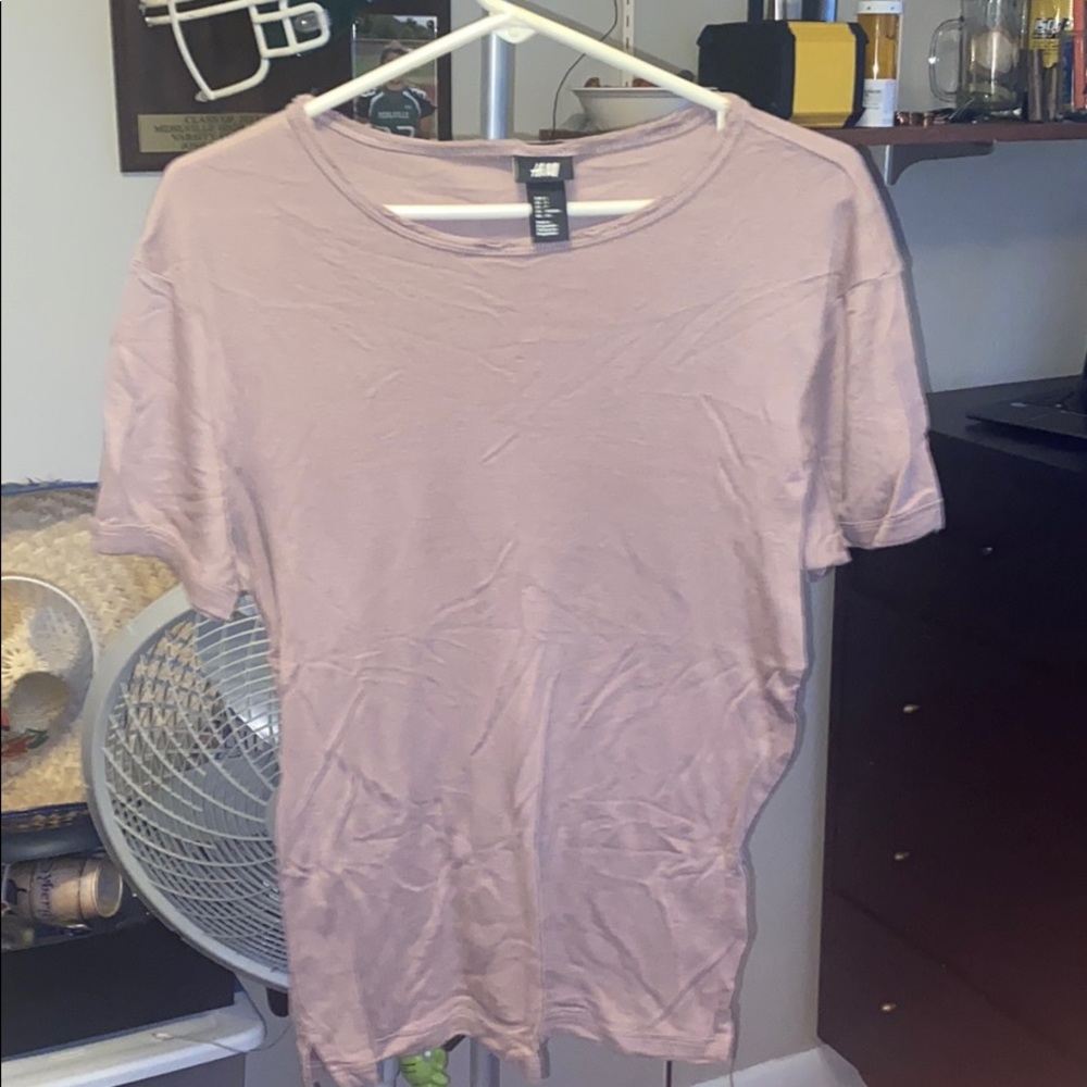 Men’s Purple H&M Frayed collar Tshirt